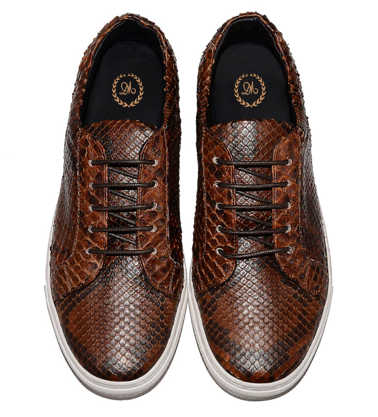 Handmade Python Low Top Sneakers | Men's Luxury Shoes | High End Shoes